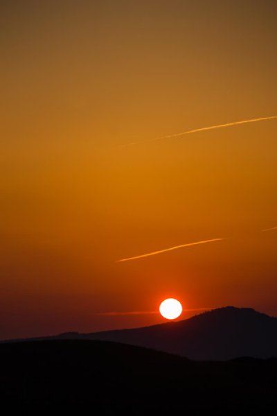 阿蘇山の夕陽