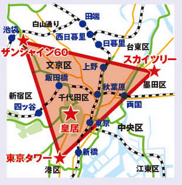 首都・東京にメイソンのマークが隠されているとの主張も