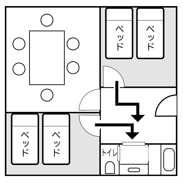 3世代旅行におすすめの2間＋居間付きタイプ