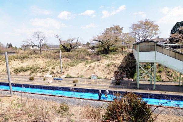 除染作業により多くの草木が刈り取られた夜ノ森駅