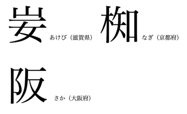 滋賀、京都、大坂の難読「方言漢字」