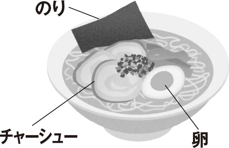 ラーメンも登場する「家庭料理技能検定」の設問（イラスト／田中斉）