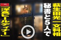 【動画】萩生田光一文科相　秘書と５人で「洋食ビールディナー」