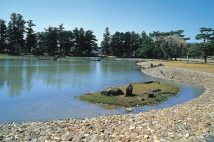 毛越寺。浄土庭園は平安期の姿を残す