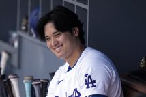 新しいヘアースタイルの大谷翔平