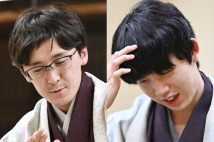 プロ昇格後、両者の対戦成績は、藤井（右）の12勝3敗。伊藤（円内）がこのまま巻き返すのか、それとも藤井が突き放すのか