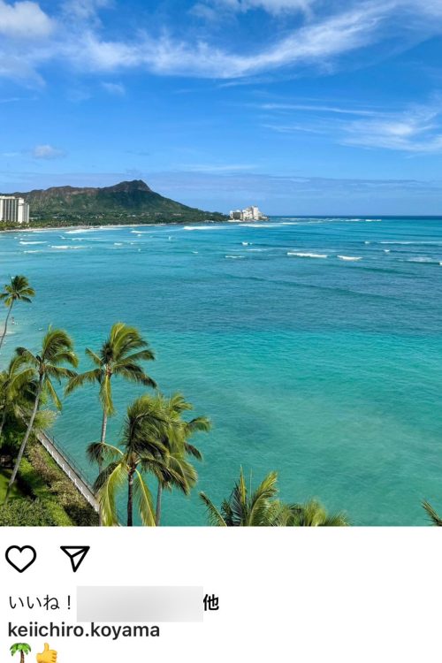 ハワイの海（Instagramより）