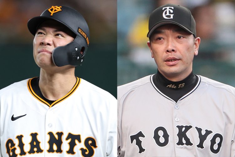 阿部慎之助・監督（右）は坂本勇人を今後どう起用するのか（時事通信フォト）