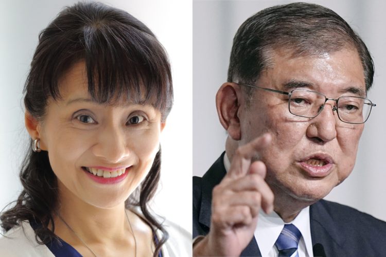 佳子夫人と石破氏（写真／共同通信社）