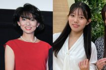 女優の斉藤慶子(左）と名古屋の放送局CBCテレビの中村彩賀アナウンサー（右）