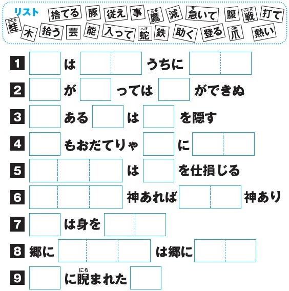 空欄を埋めてことわざを完成させてください