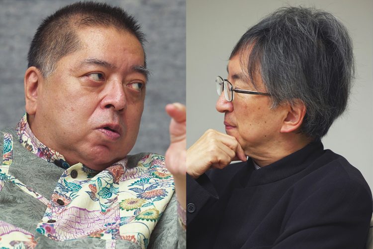 作家の佐藤優氏と政治思想史研究者の片山杜秀・慶應義塾大学法学部教授（撮影／黒石あみ）