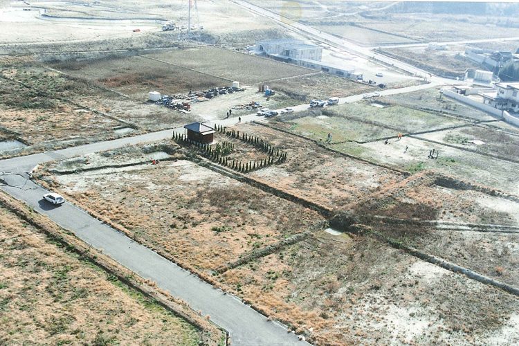 震災当時の小倉地区の空撮（提供：米山正幸さん）