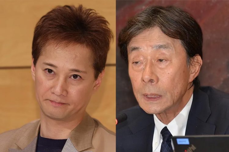 中居正広と港社長（時事通信フォト）