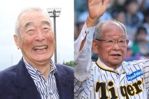 400勝投手の金田さん（左）も、吉田さん（右）には苦手意識があったという