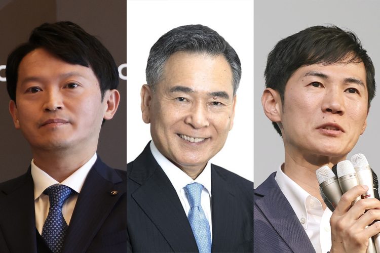 「SNS選挙違反」をめぐる告発が相次ぐ（左から斎藤元彦氏、土屋三千夫氏、石丸伸二氏）