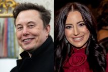 テスラCEOのイーロン・マスク氏（EPA＝時事）と保守派インフルエンサーであり作家のアシュリー・セント・クレアさん（Xより）