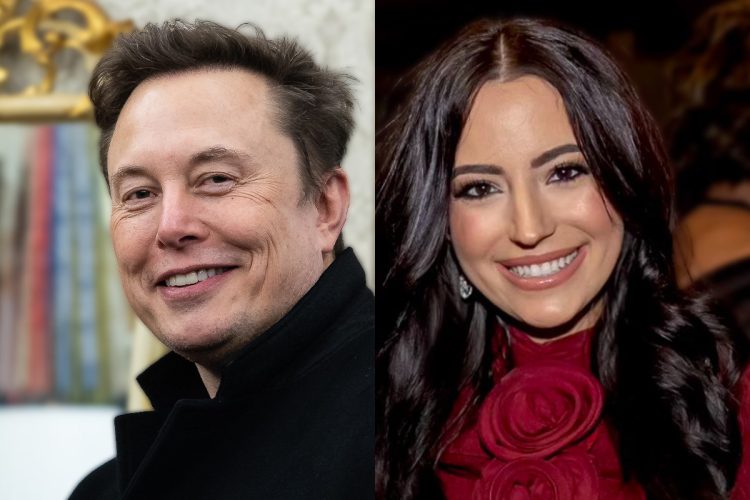 テスラCEOのイーロン・マスク氏（EPA＝時事）と保守派インフルエンサーであり作家のアシュリー・セント・クレアさん（Xより）