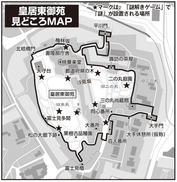 皇居東御苑の見どころMAP