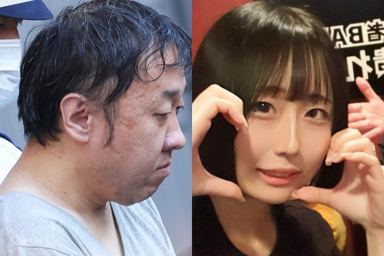 ライブ配信アプリ「ふわっち」のライバー・“最上あい”こと佐藤愛里さんが刺傷され亡くなった。送検される高野健一容疑者（左・時事通信フォト）（右が佐藤さん、Xより）