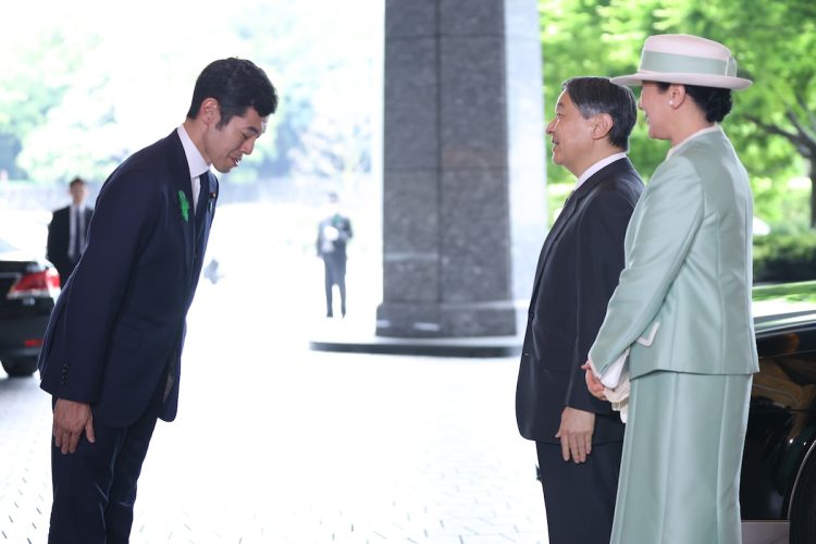 午後4時ごろ、東京都千代田区の会場にご到着（2025年4月25日、撮影／JMPA）